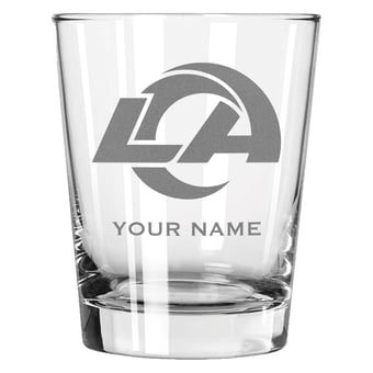 Los Angeles Rams 15oz. Personalized Double Old Fashion Etched Glass