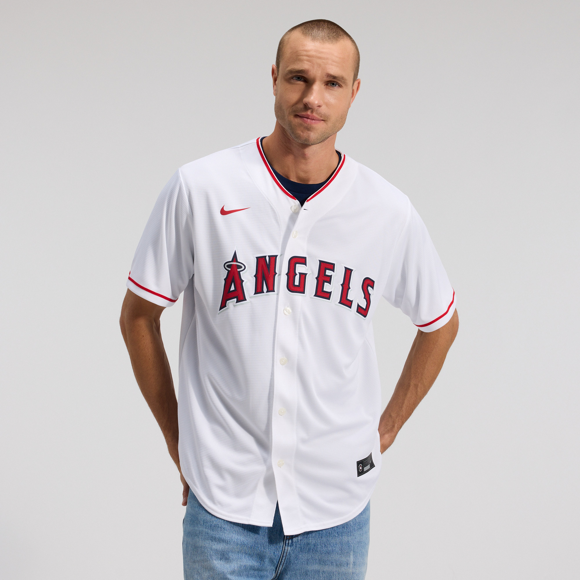 Men's Nike White Los Angeles Angels Home Replica Team Jersey