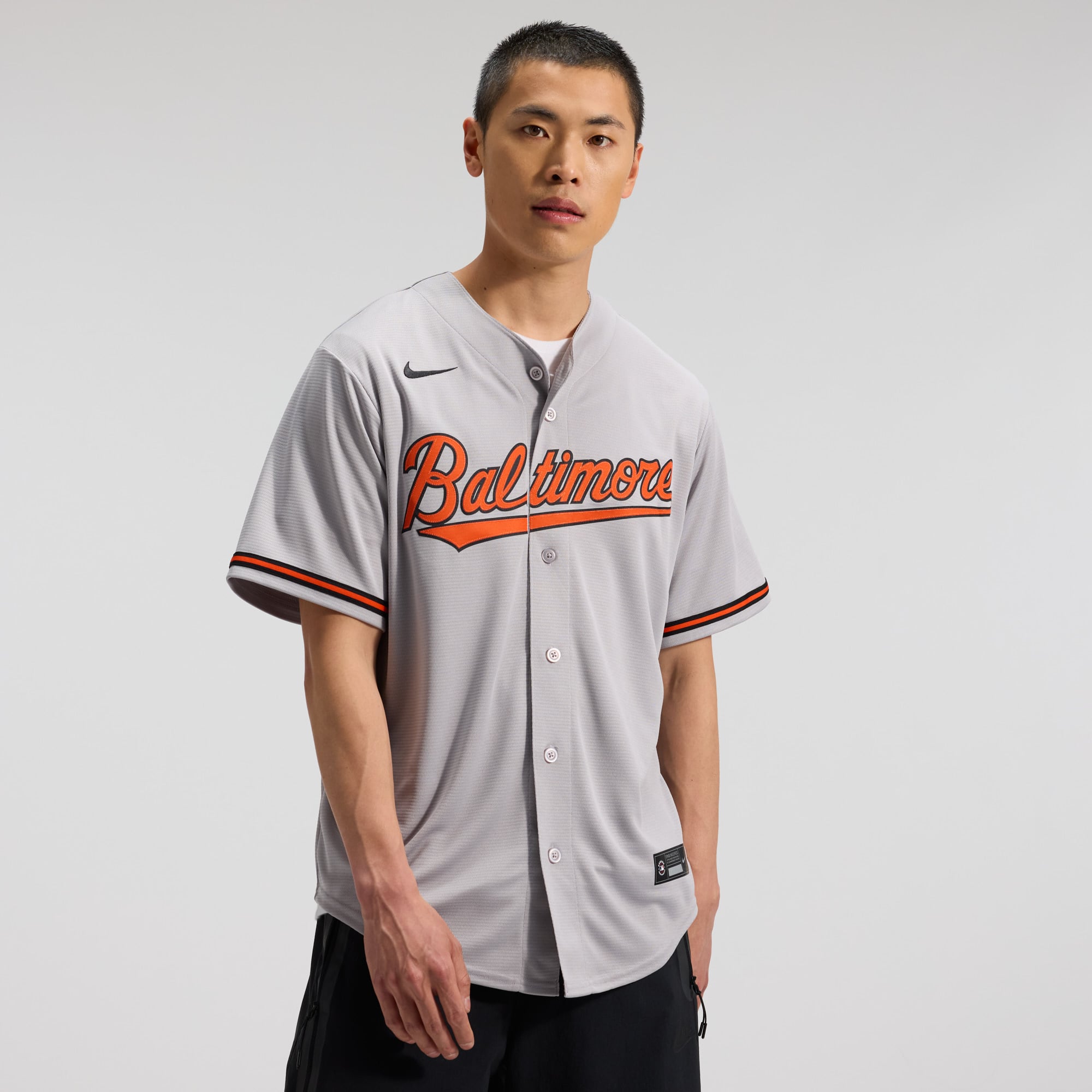 Men's Nike Gray Baltimore Orioles Road Replica Team Jersey