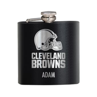 Black Cleveland Browns 6oz. Personalized Stealth Hip Flask