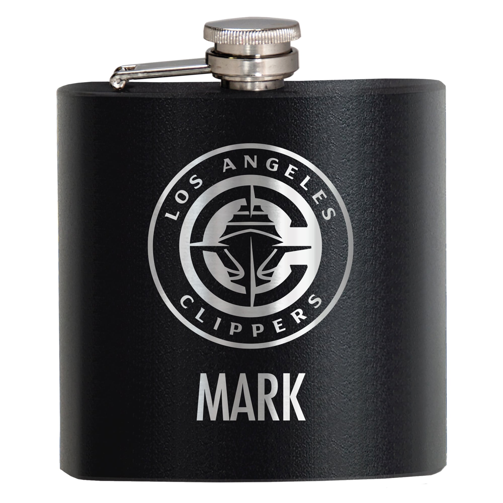 Black LA Clippers 6oz. Personalized Stealth Hip Flask