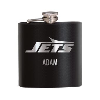 Black New York Jets 6oz. Personalized Stealth Hip Flask