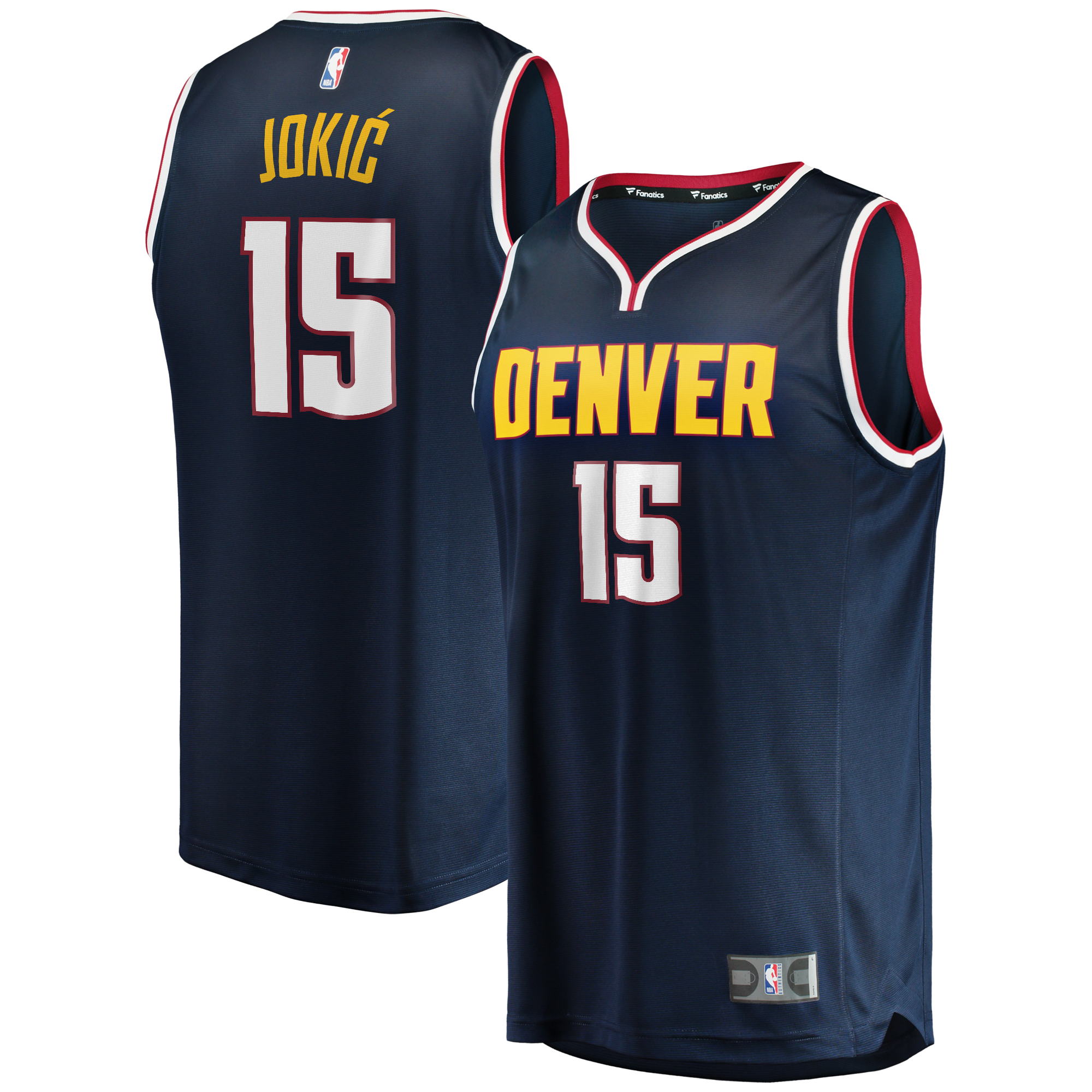 Men's Fanatics Nikola Jokic Navy Denver Nuggets Fast Break Player Jersey - Icon Edition