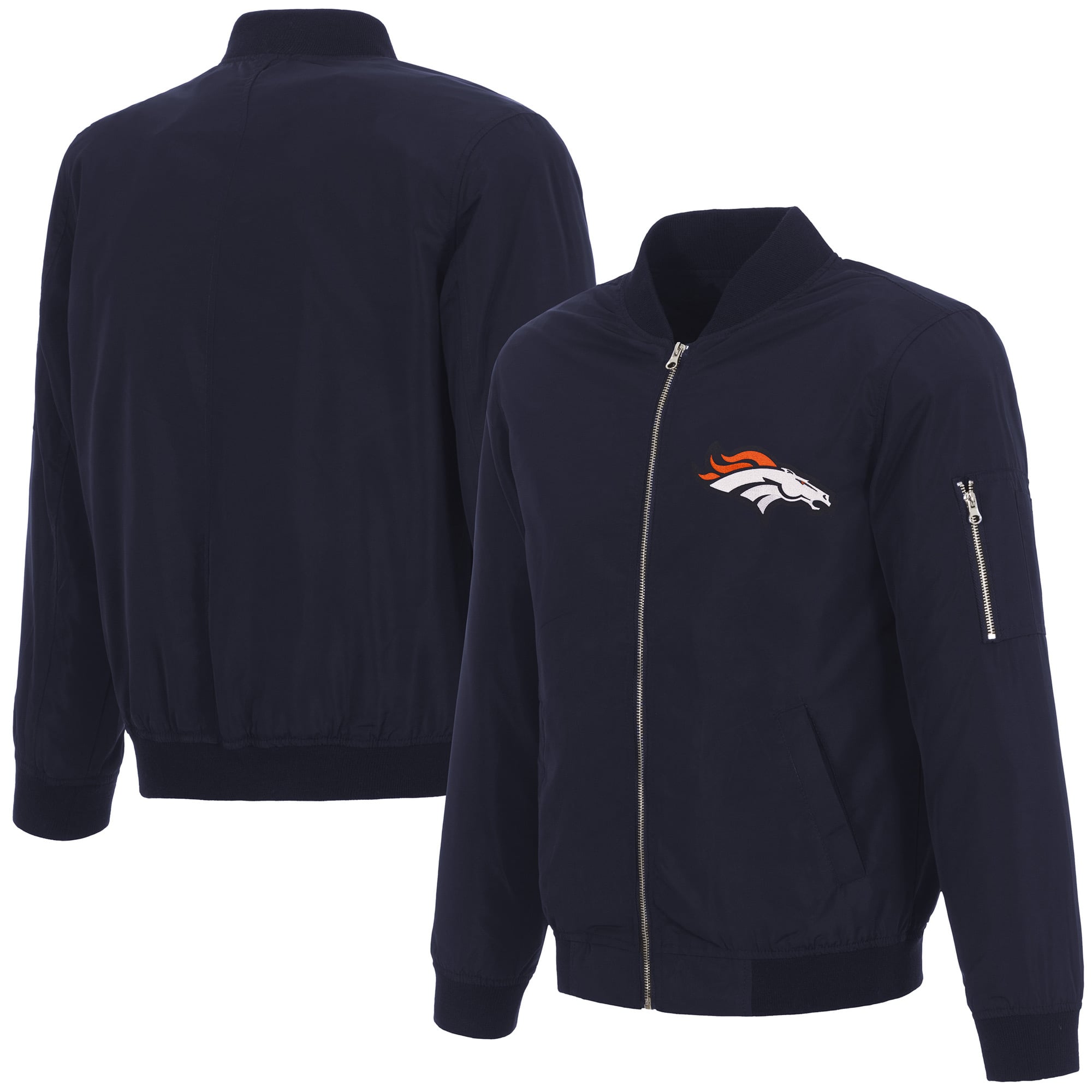 Men’s NFL Pro Line by JH Design Navy Denver Broncos Full-Zip Bomber Lightweight Jacket Men’s NFL Pro Line by JH Design Navy Denver Broncos Full-Zip Bomber Lightweight Jacket