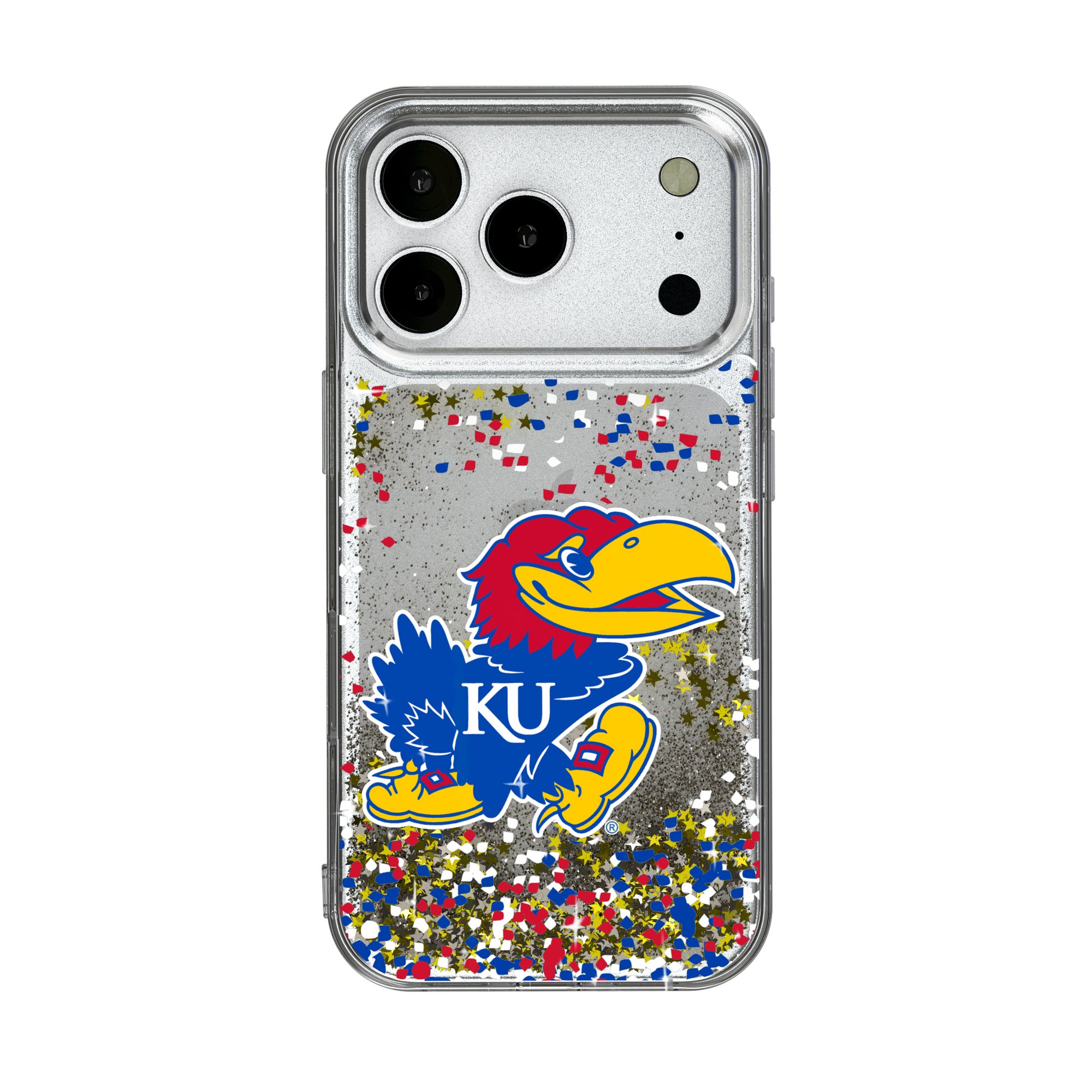 Kansas Jayhawks iPhone Glitter Confetti Design Case Kansas Jayhawks iPhone Glitter Confetti Design Case