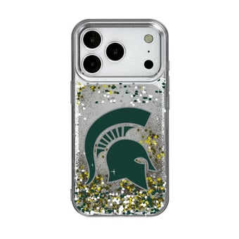 Michigan State Spartans iPhone Glitter Confetti Design Case