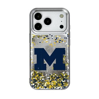Michigan Wolverines iPhone Glitter Confetti Design Case