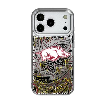 Arkansas Razorbacks iPhone Glitter Paisley Design Case