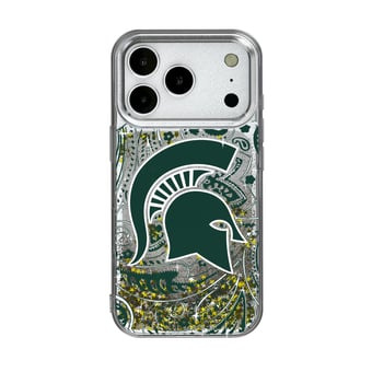 Michigan State Spartans iPhone Glitter Paisley Design Case