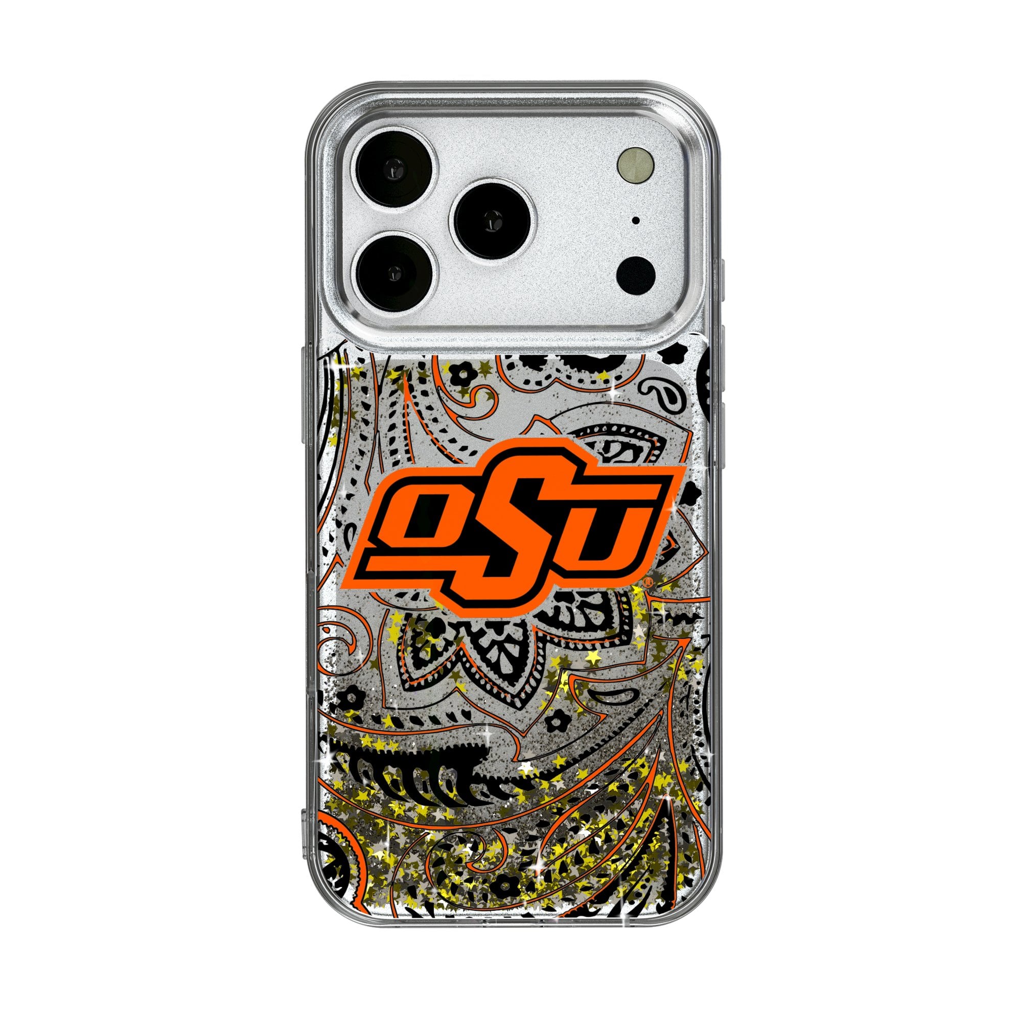 Oklahoma State Cowboys iPhone Glitter Paisley Design Case