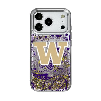 Washington Huskies iPhone Glitter Paisley Design Case