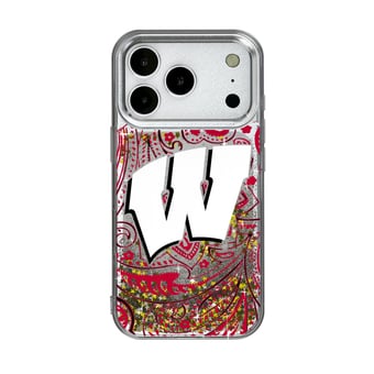 Wisconsin Badgers iPhone Glitter Paisley Design Case