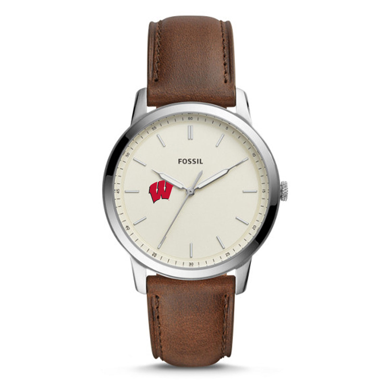Men's Fossil Wisconsin Badgers The Minimalist Leather Watch