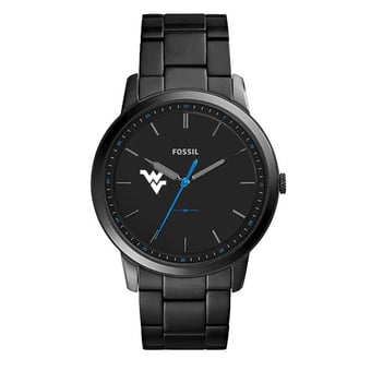 Men's Fossil West Virginia Mountaineers The Minimalist Slim Stainless Steel Watch