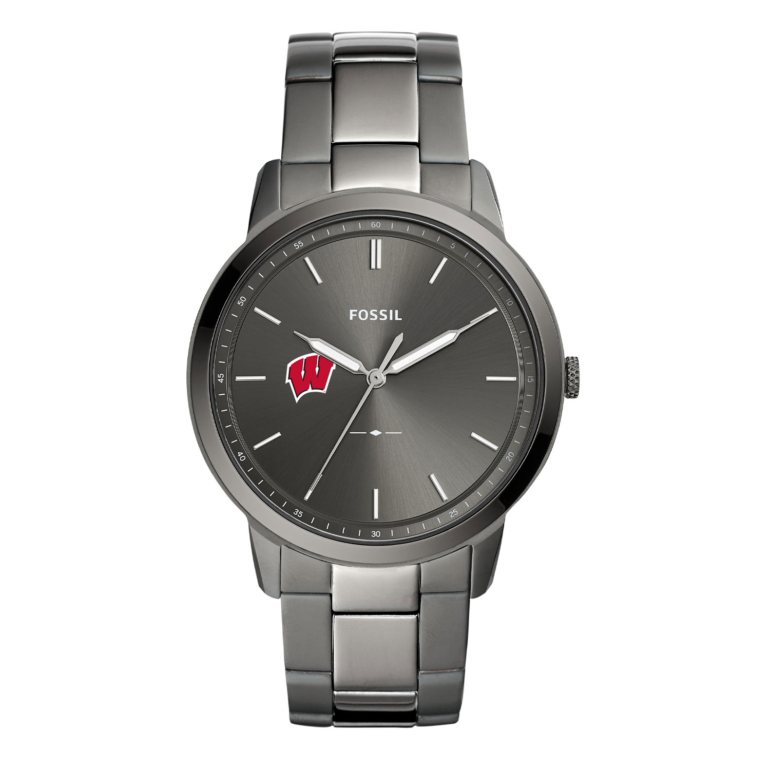 Men's Fossil Wisconsin Badgers The Minimalist Three-Hand Smoke Watch