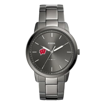 Men's Fossil Wisconsin Badgers The Minimalist Three-Hand Smoke Watch