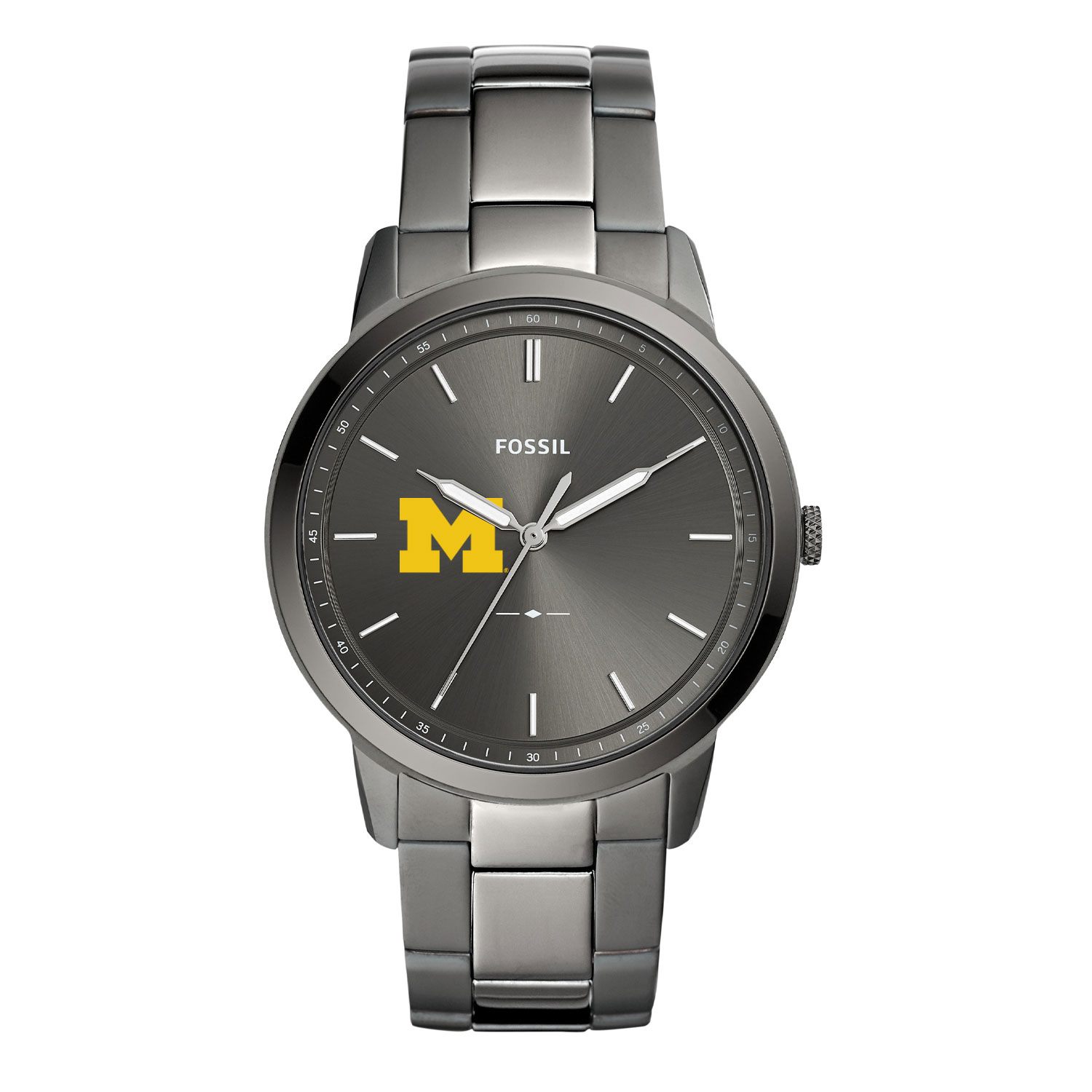 Men's Fossil Michigan Wolverines The Minimalist Three-Hand Smoke Watch