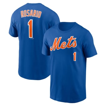 Men's Majestic Amed Rosario Royal New York Mets Name & Number T-Shirt