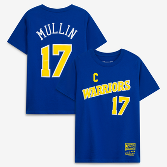 Youth Chris Mullin Royal Golden State Warriors Hardwood Classics Name & Number T-Shirt