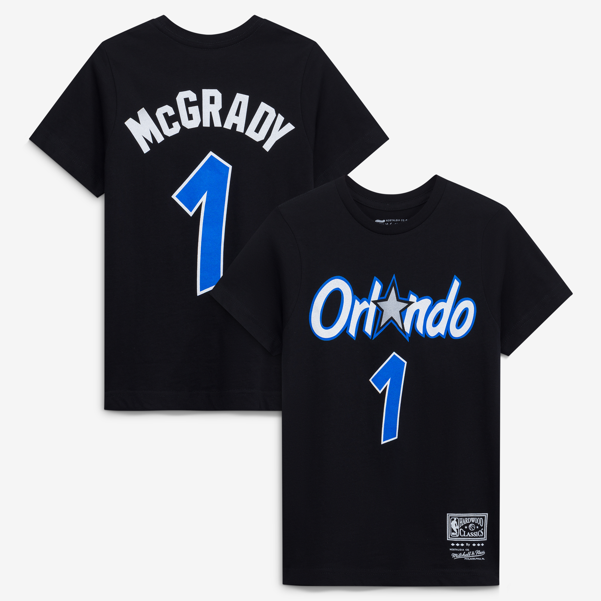Youth Mitchell & Ness Tracy McGrady Black Orlando Magic Hardwood Classics Name & Number T-Shirt