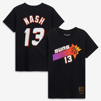 Youth Steve Nash Black Phoenix Suns Hardwood Classics Name & Number T-Shirt