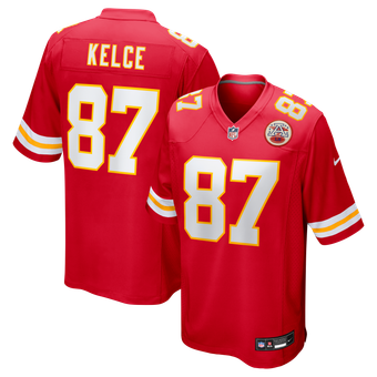 Men's Nike Travis Kelce Red Kansas City Chiefs Game Player - Jersey