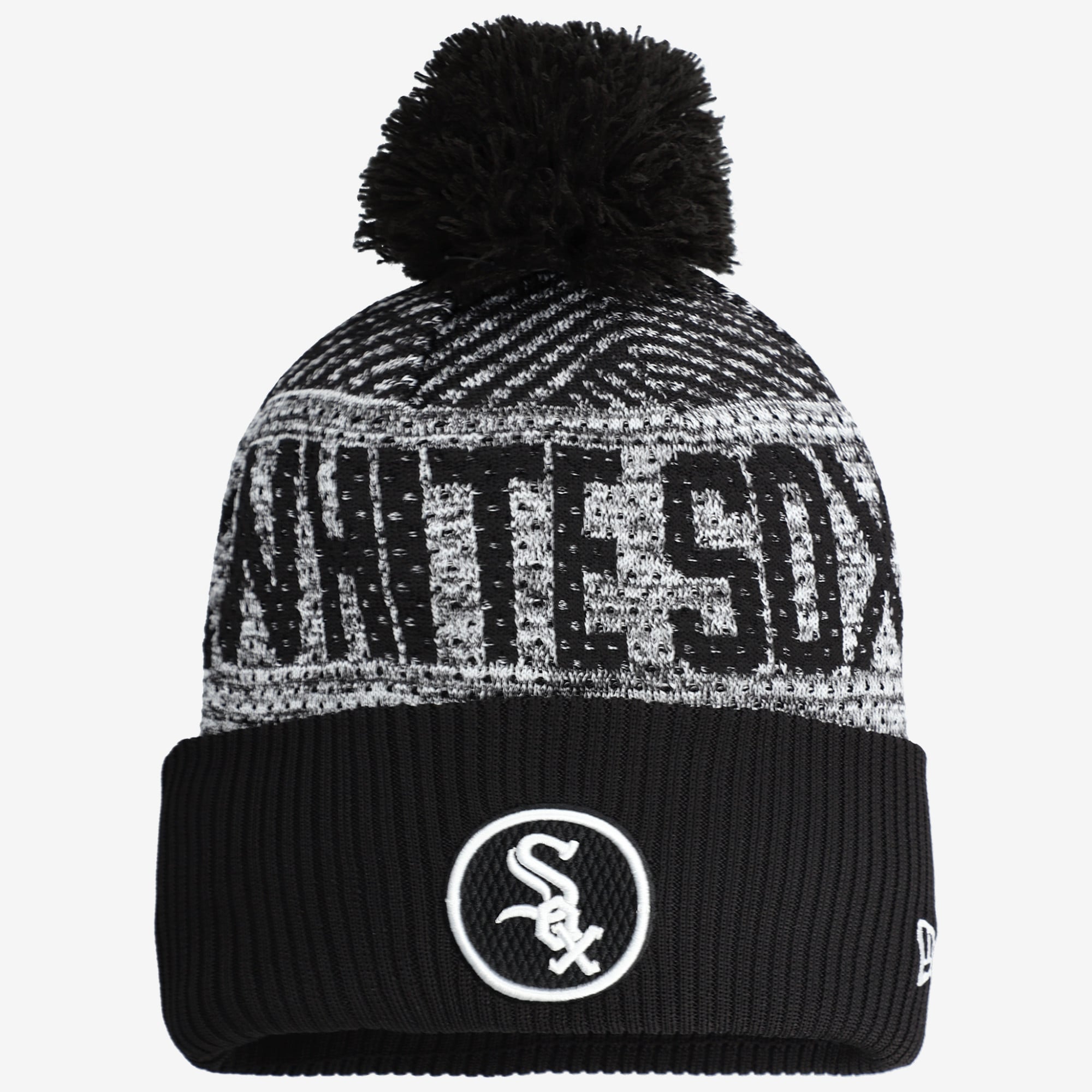 Youth New Era  Black Chicago White Sox 2022 Authentic Collection Sport Cuffed Knit Hat with Pom