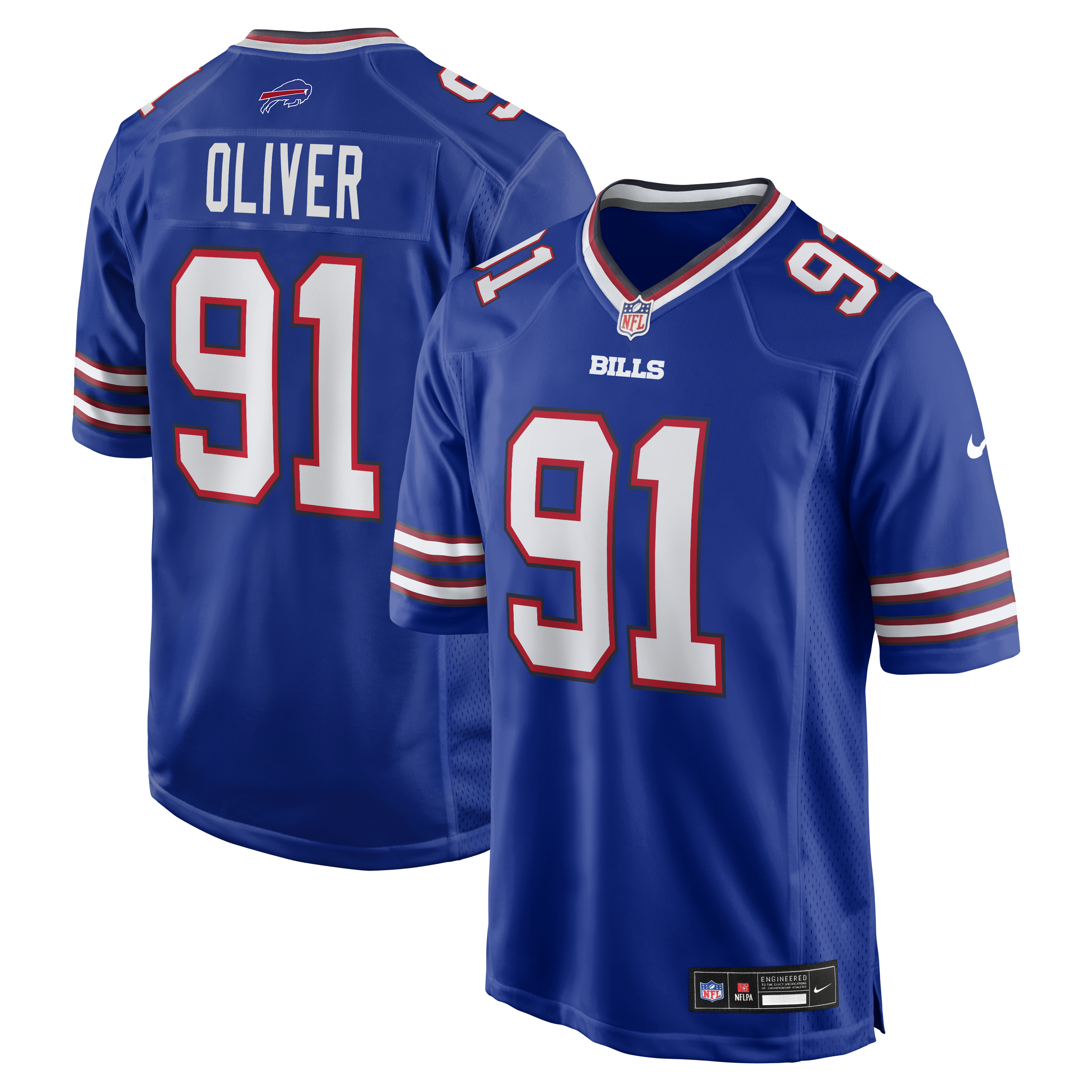 Men's Nike Ed Oliver Royal Buffalo Bills Team Game Player Jersey