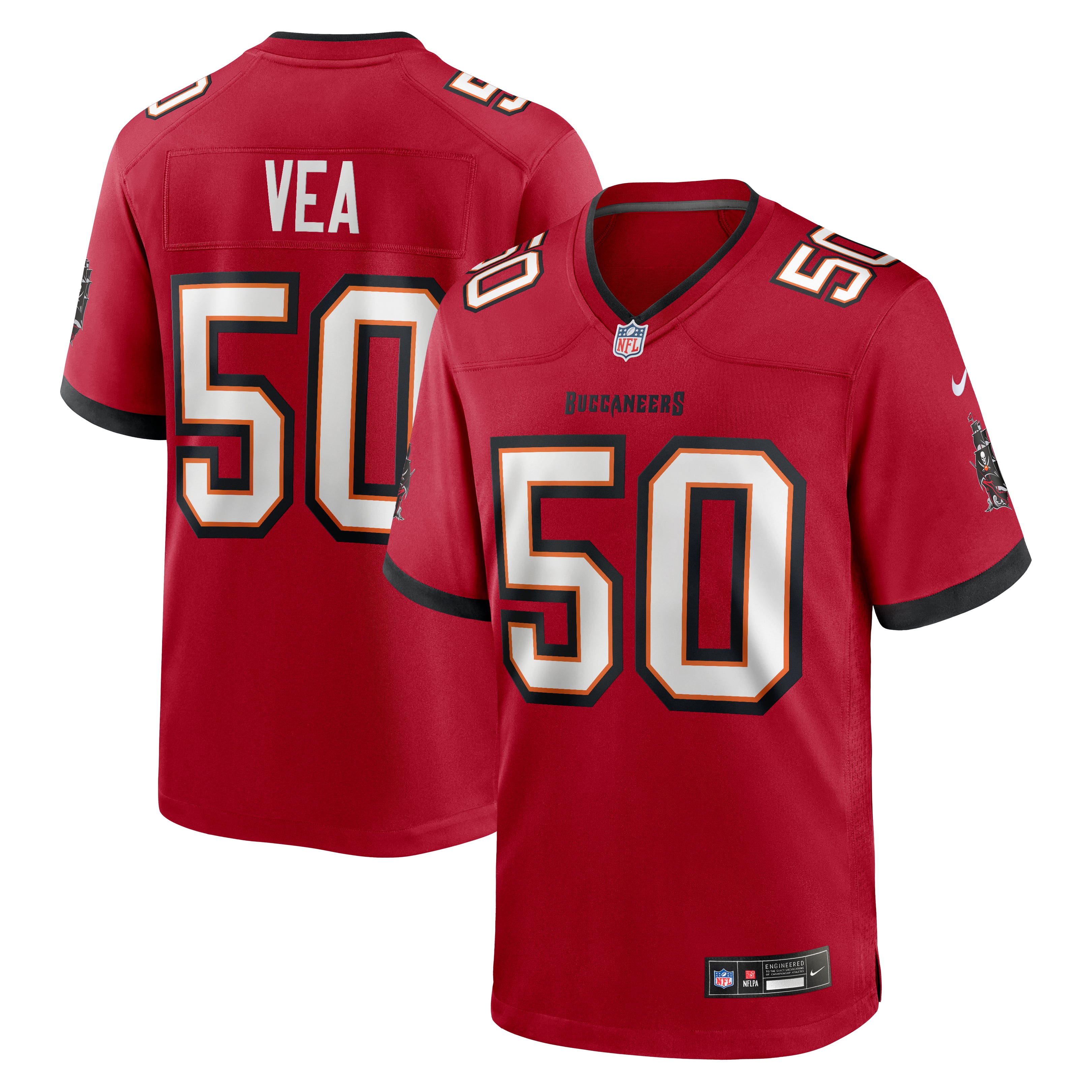 Men's Nike Vita Vea Red Tampa Bay Buccaneers Game Jersey