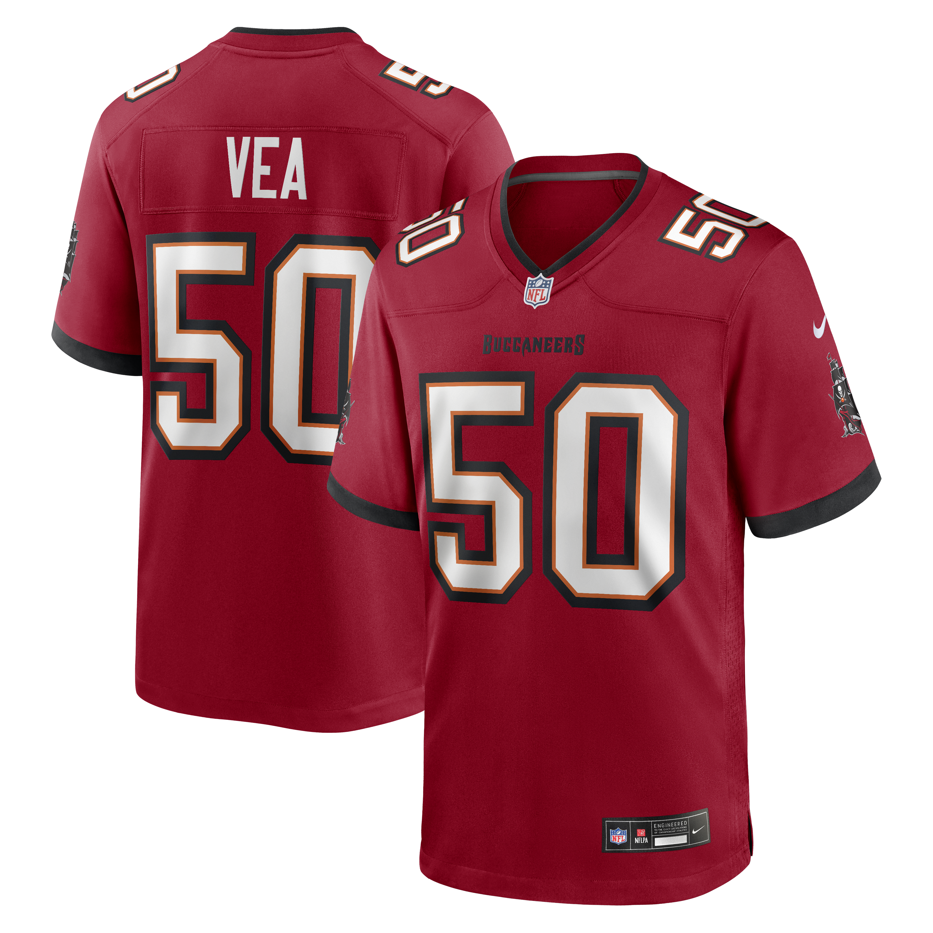 Men's Nike Vita Vea Red Tampa Bay Buccaneers Game Jersey