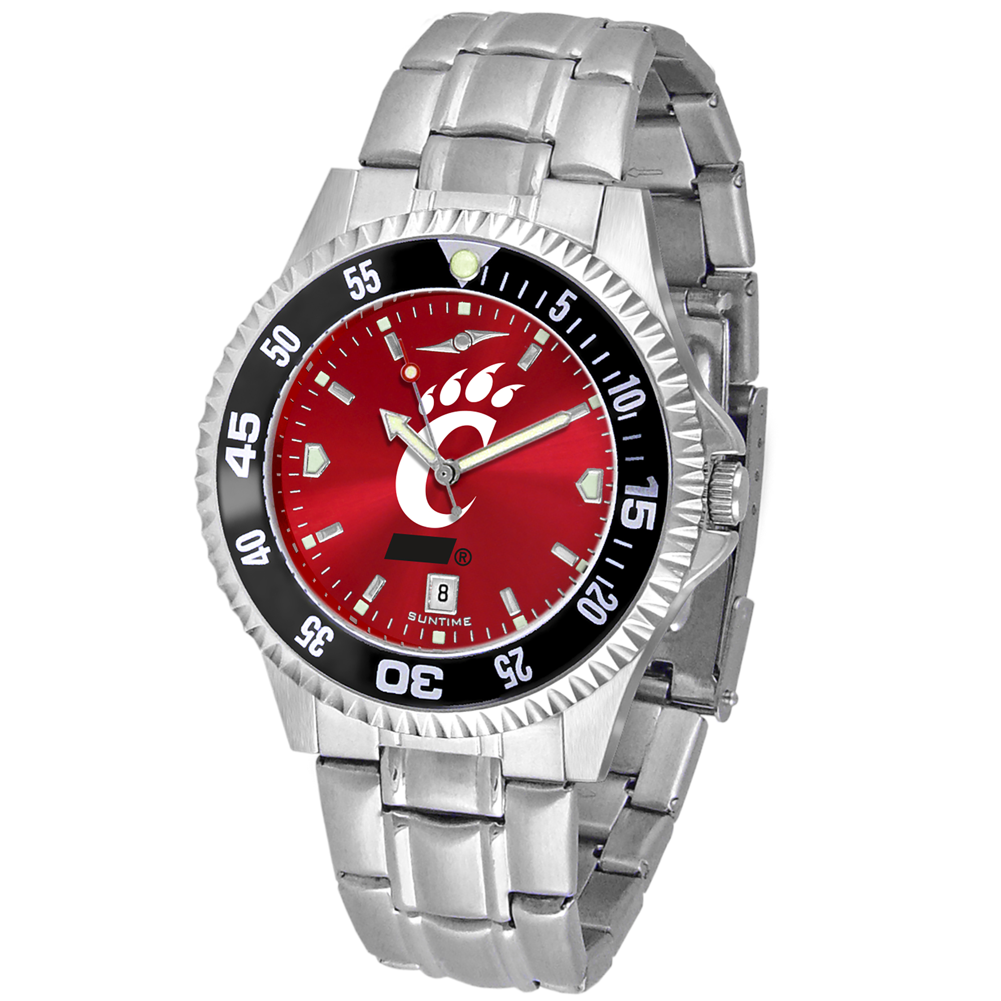 Black Cincinnati Bearcats Competitor Steel AnoChrome Color Bezel Watch
