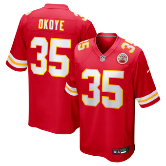 Men's Nike Christian Okoye Red Kansas City Chiefs Game Retired Player Jersey