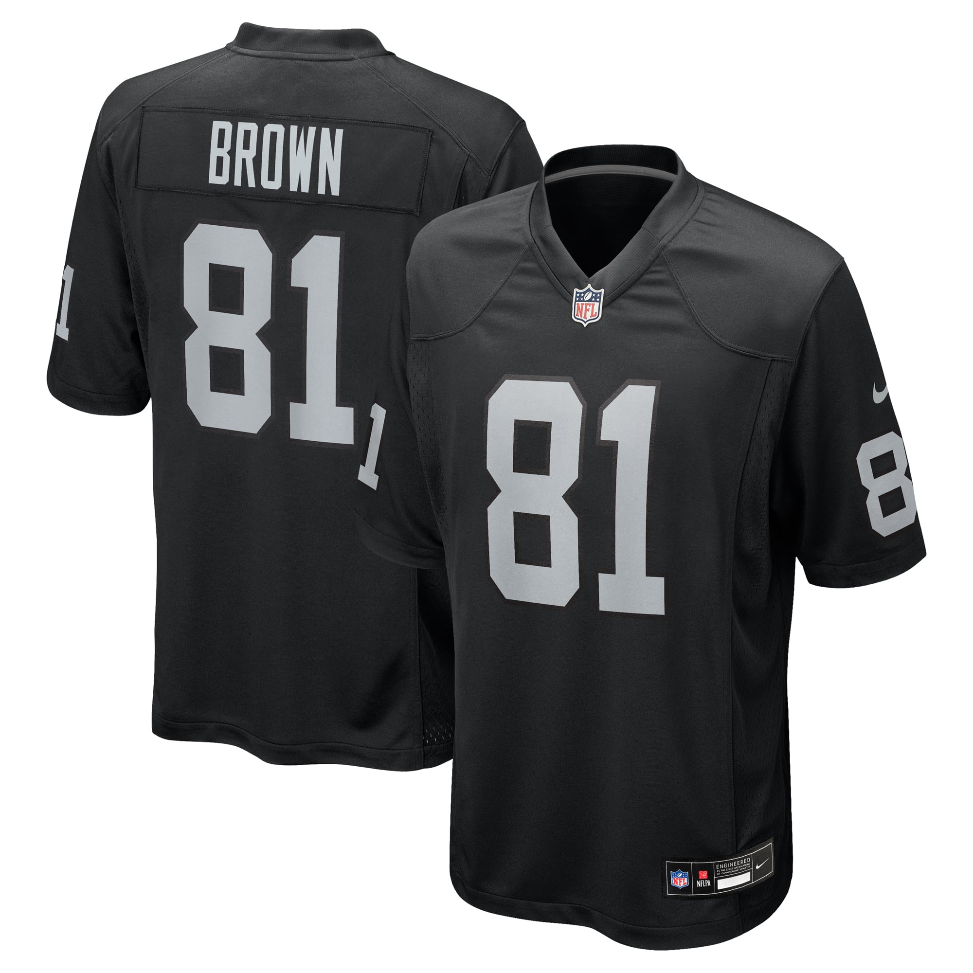 Men's Nike Tim Brown Black Las Vegas Raiders Game Retired Player Jersey