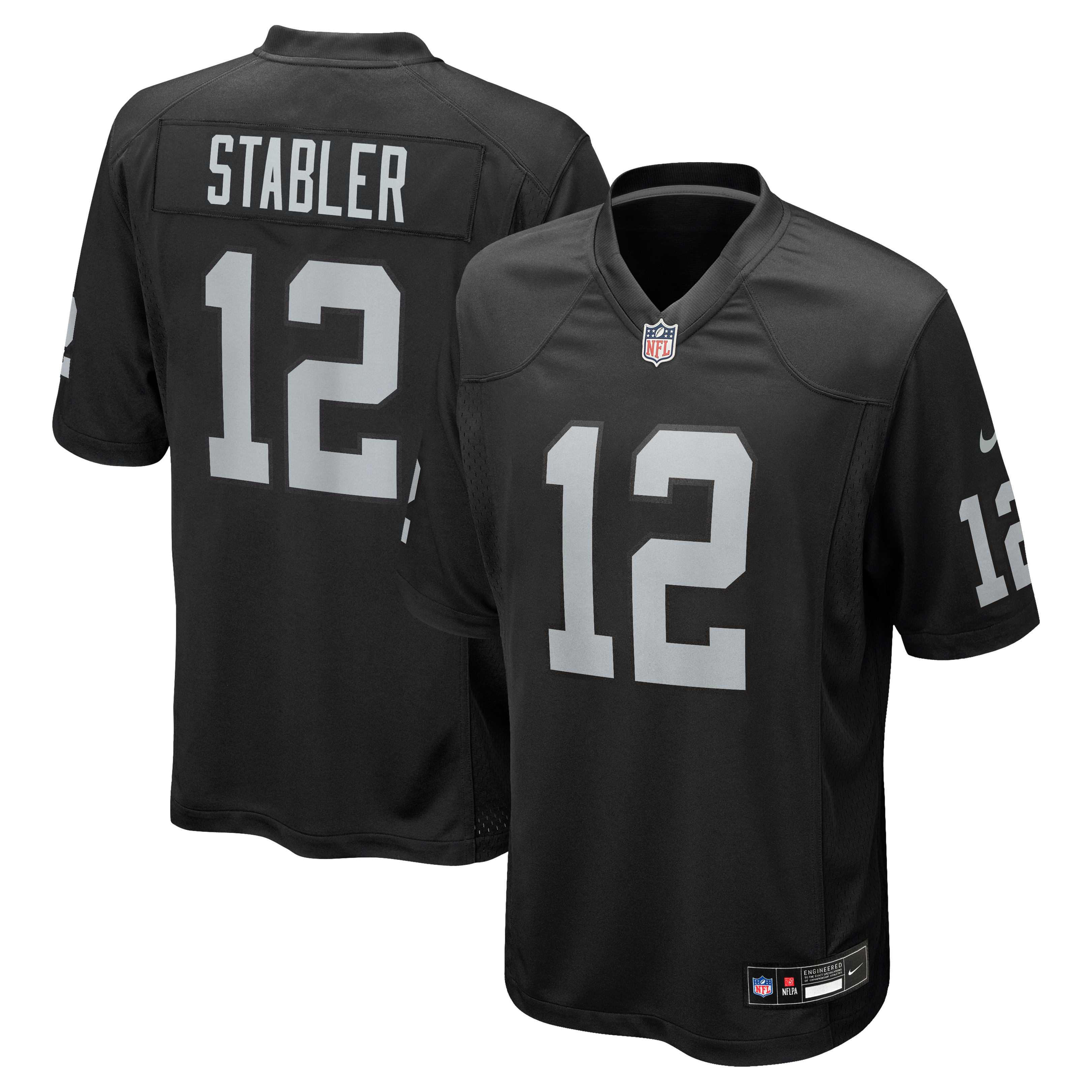 Men's Nike Ken Stabler Black Las Vegas Raiders Game Retired Player Jersey