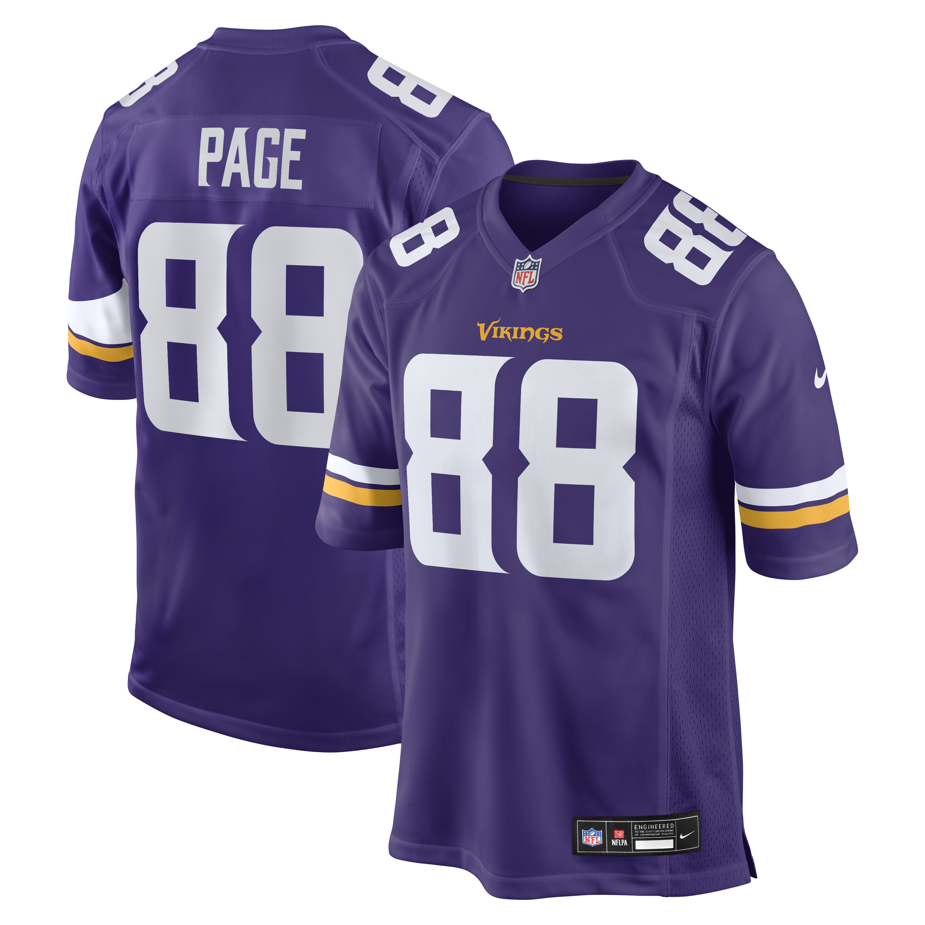Men's Nike Alan Page Purple Minnesota Vikings Game Retired Player Jersey