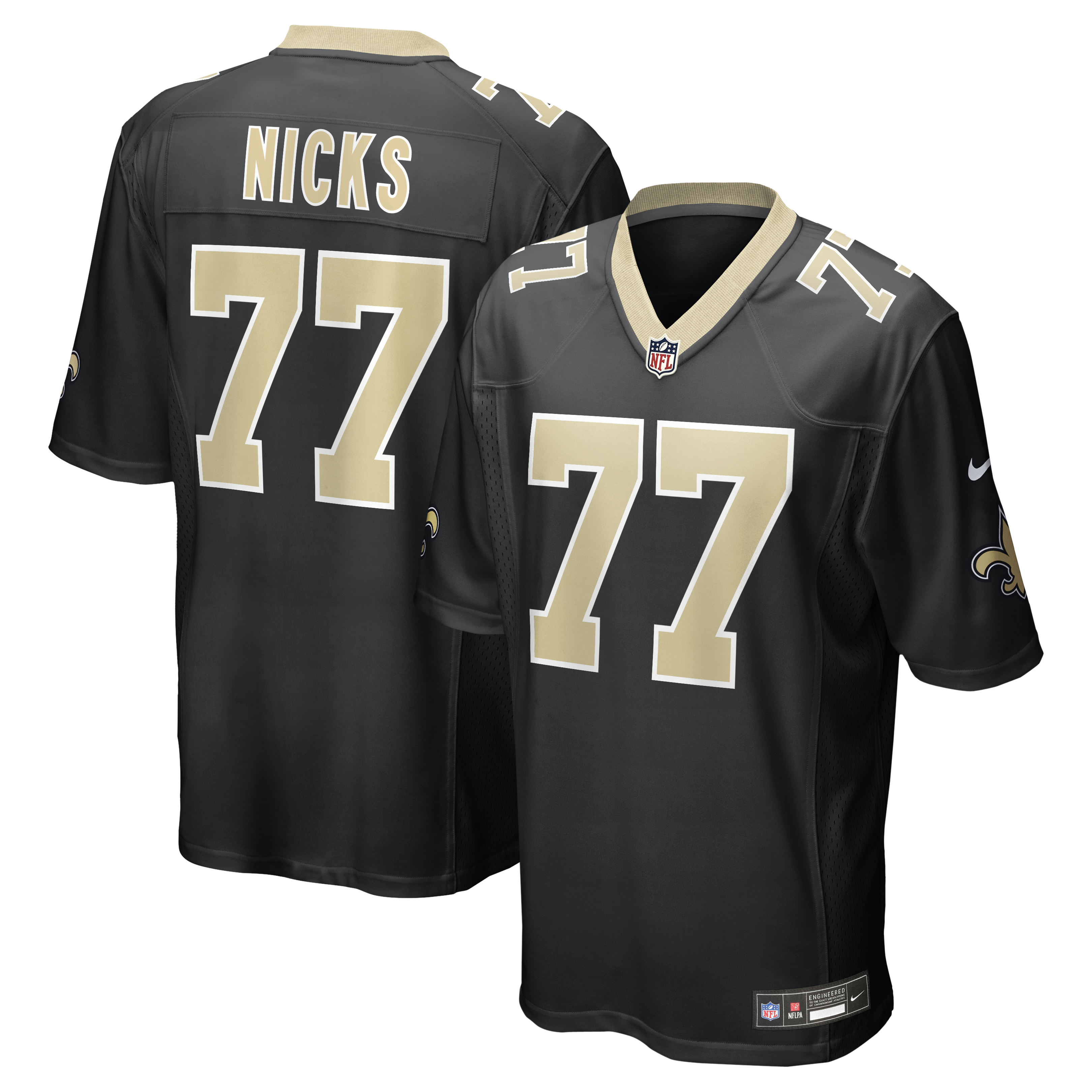 Men's Nike Carl Nicks Black New Orleans Saints Game Retired Player Jersey