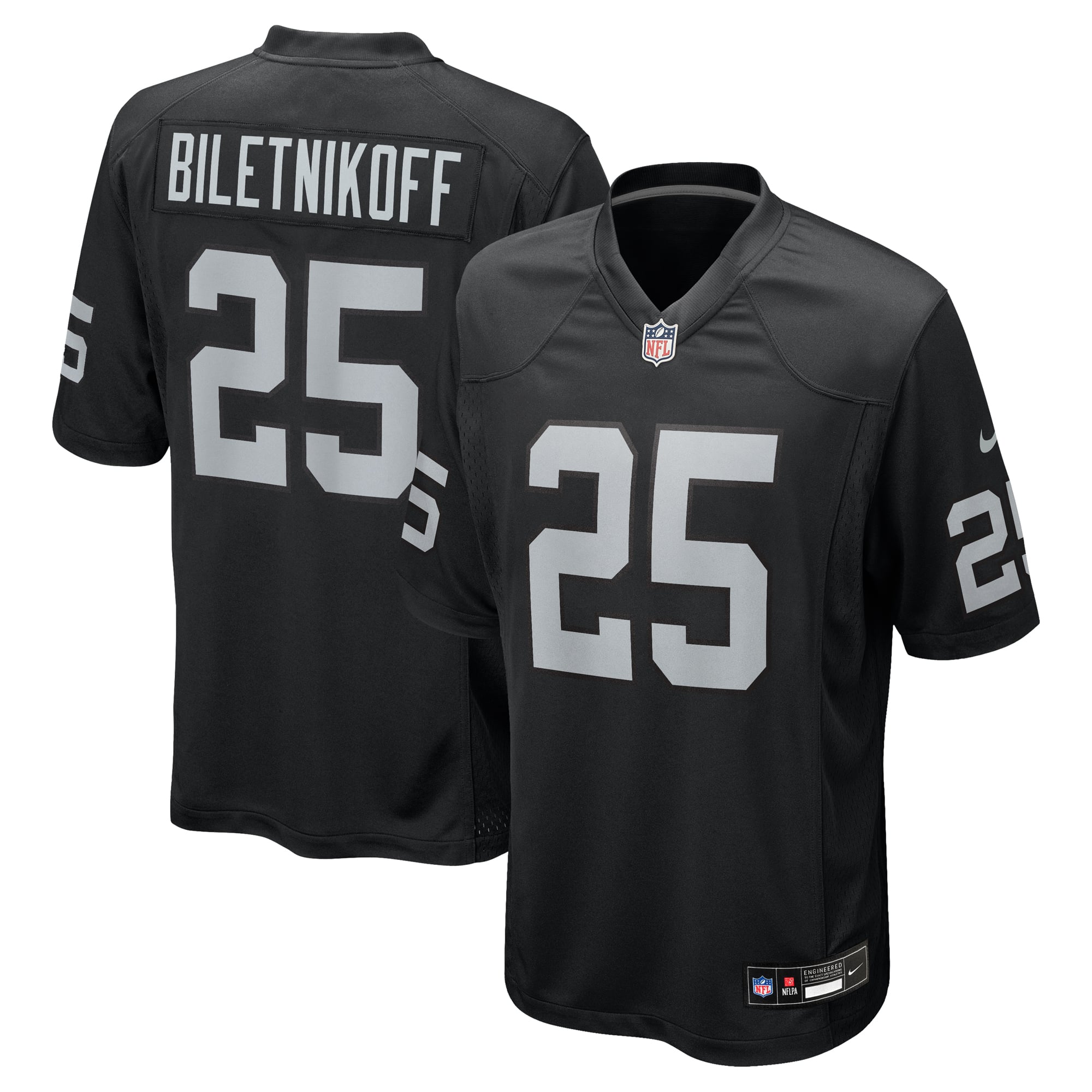 Men's Nike Fred Biletnikoff Black Las Vegas Raiders Game Retired Player Jersey