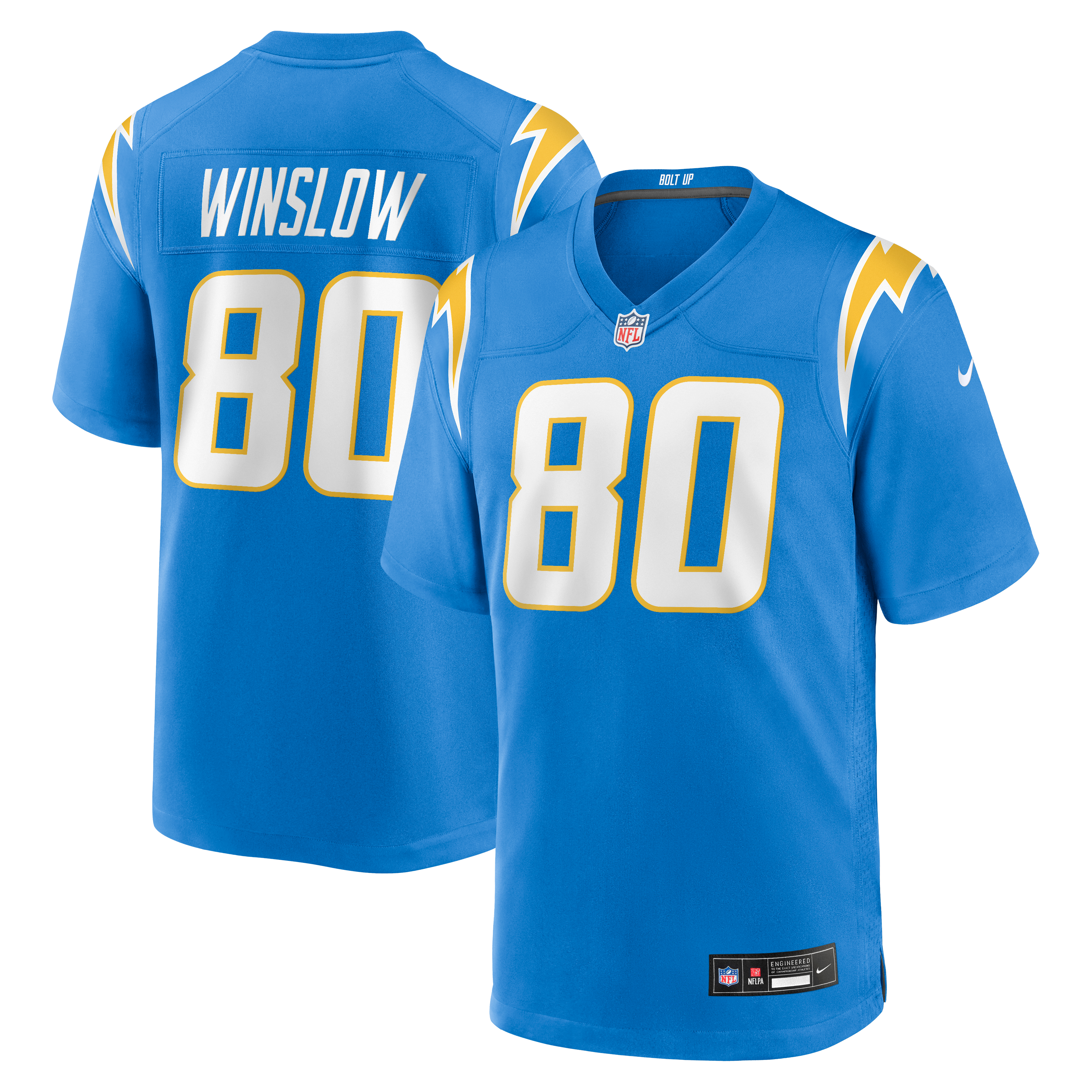 Men's Nike Kellen Winslow Powder Blue Los Angeles Chargers Game Retired Player Jersey