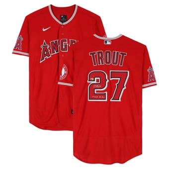 Mike Trout Los Angeles Angels Autographed Red Nike Authentic Jersey with "14 16 19 AL MVP" Inscription