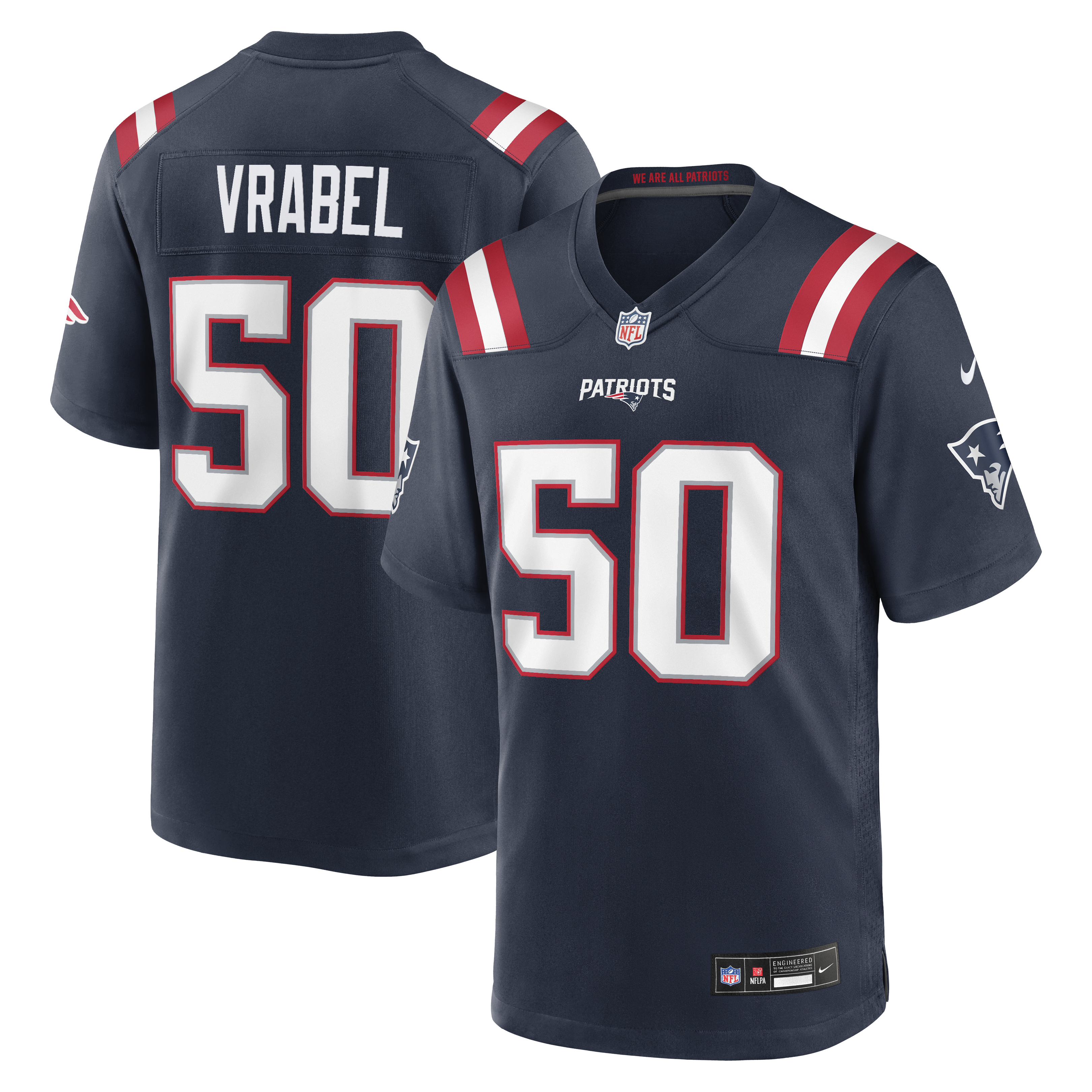 Men's Nike Mike Vrabel Navy New England Patriots Game Retired Player Jersey