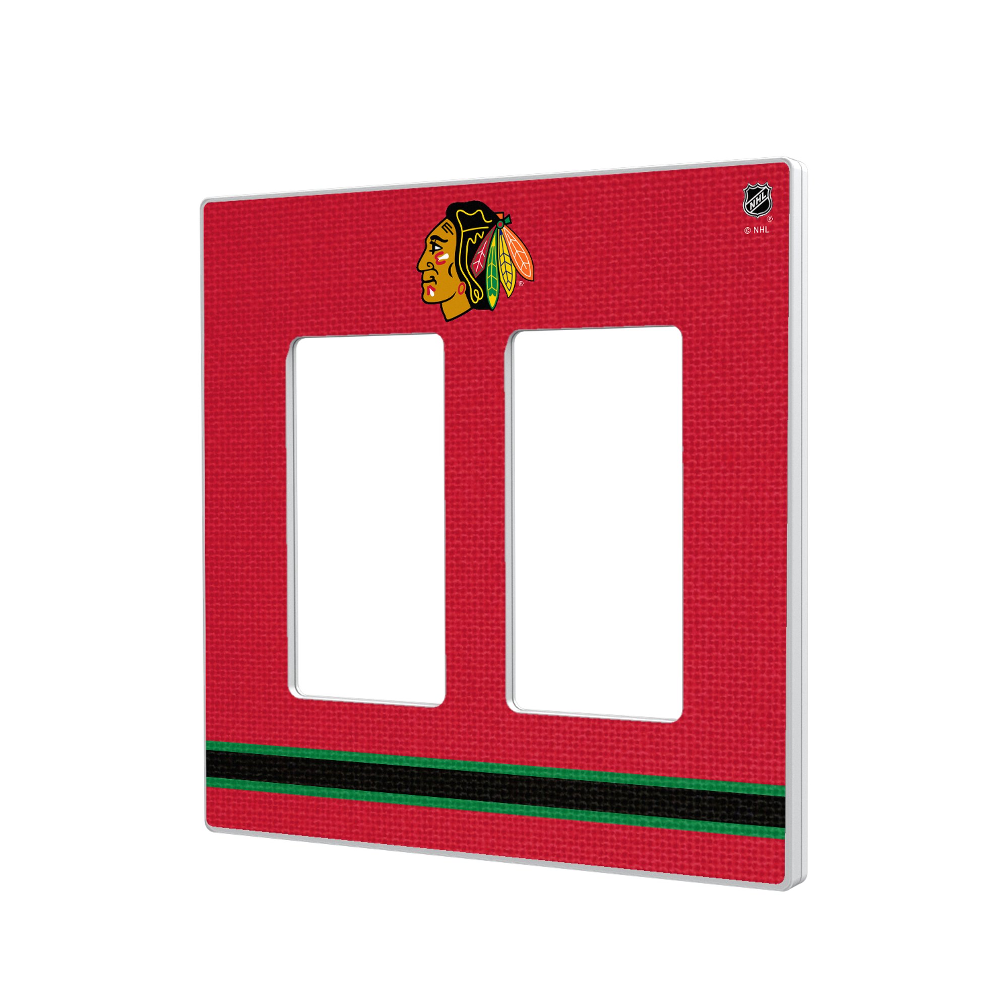 Chicago Blackhawks Double Rocker Lightswitch Plate