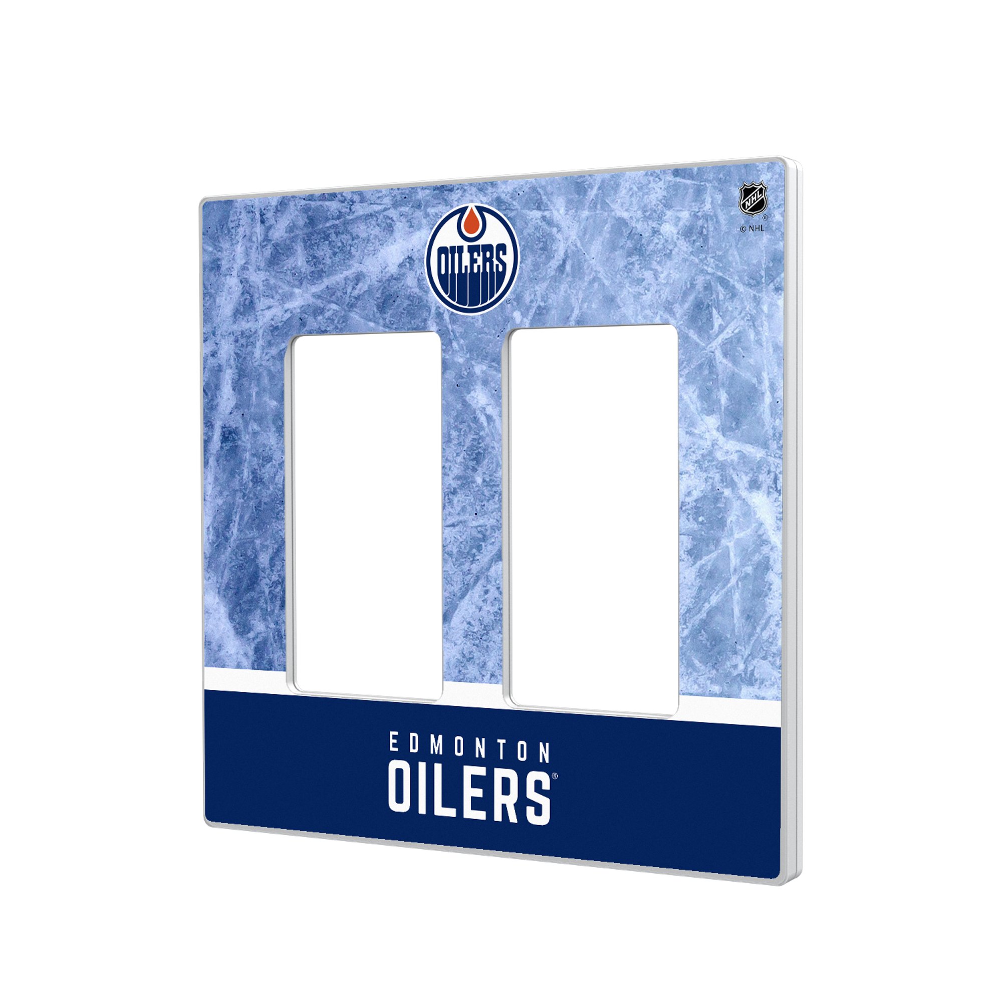 Edmonton Oilers Wordmark Double Rocker Lightswitch Plate