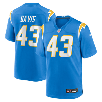 Men's Nike Michael Davis Powder Blue Los Angeles Chargers Game Jersey