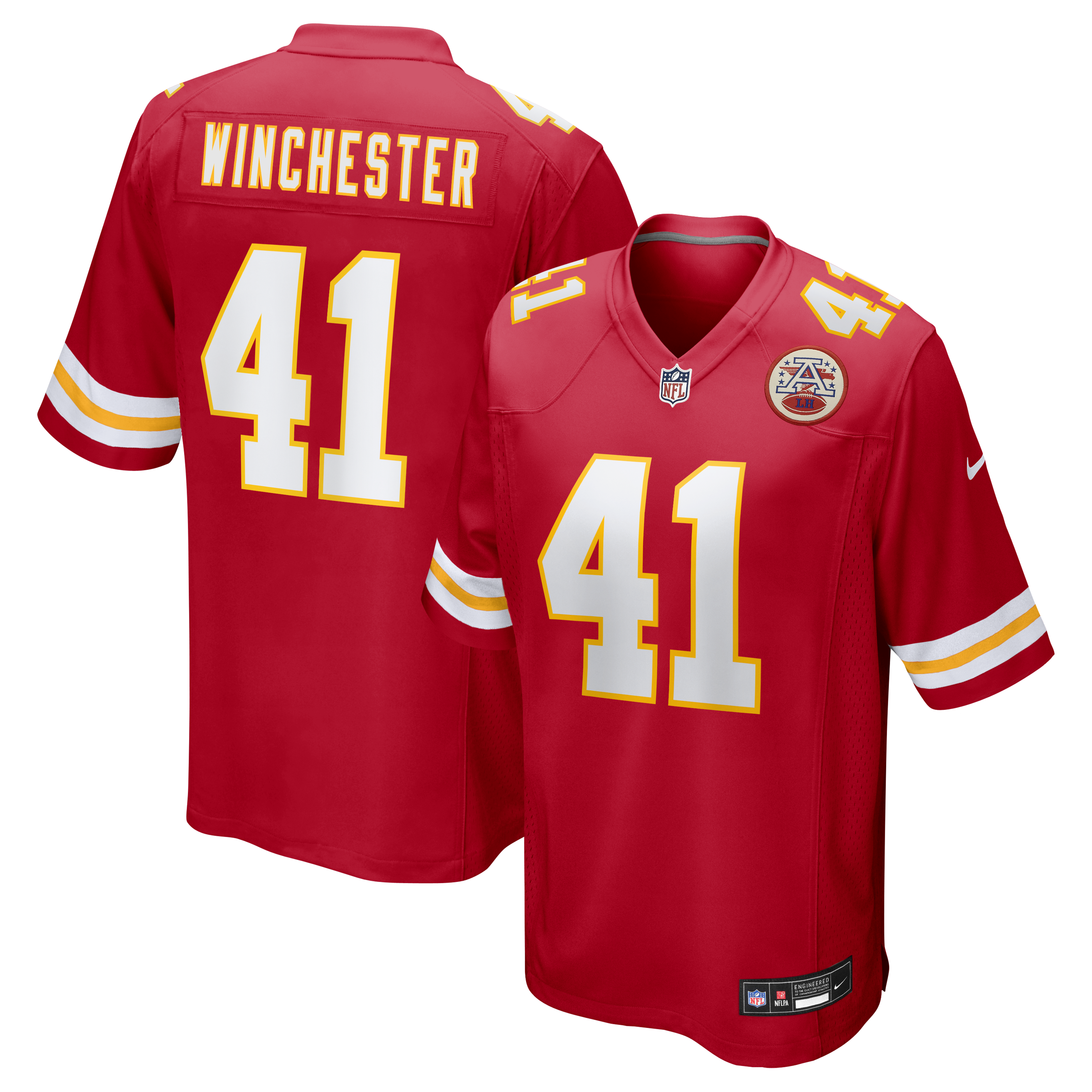 Men's Nike James Winchester Red Kansas City Chiefs Game Jersey