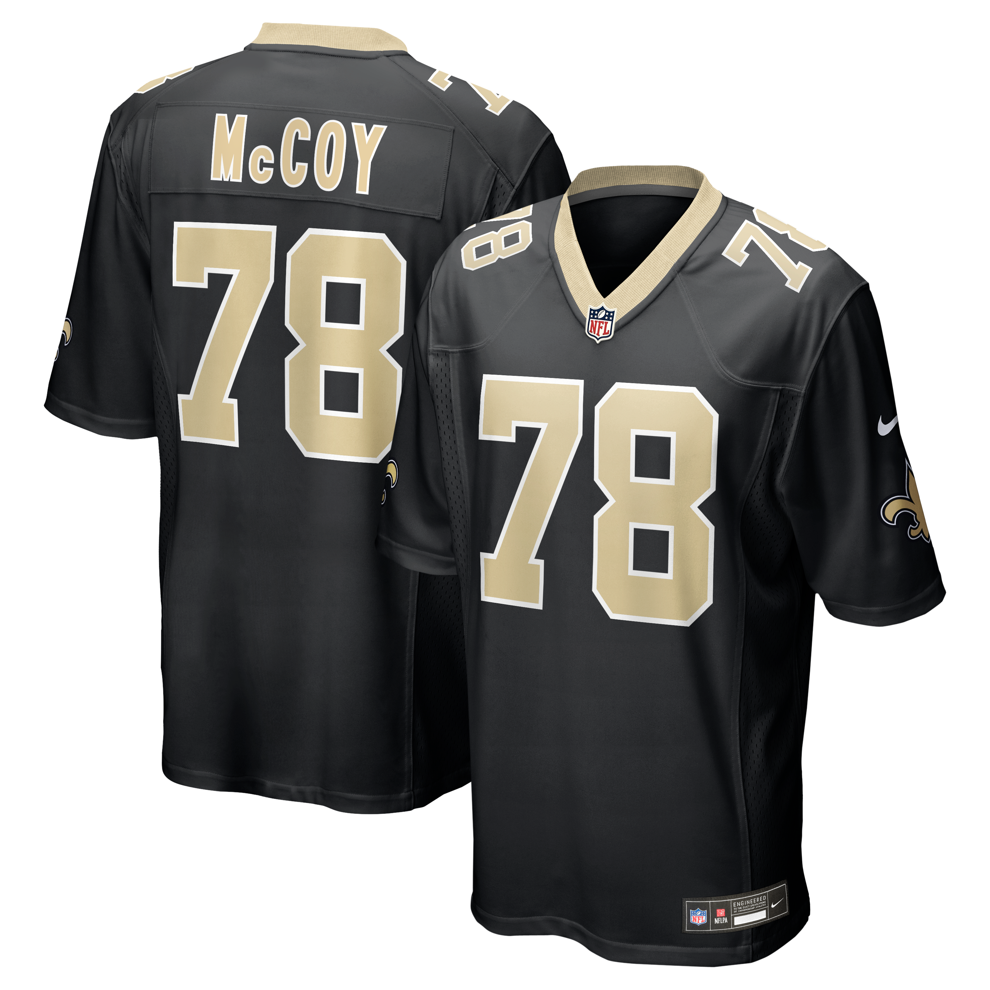 Men's Nike Erik Mccoy Black New Orleans Saints Game Jersey