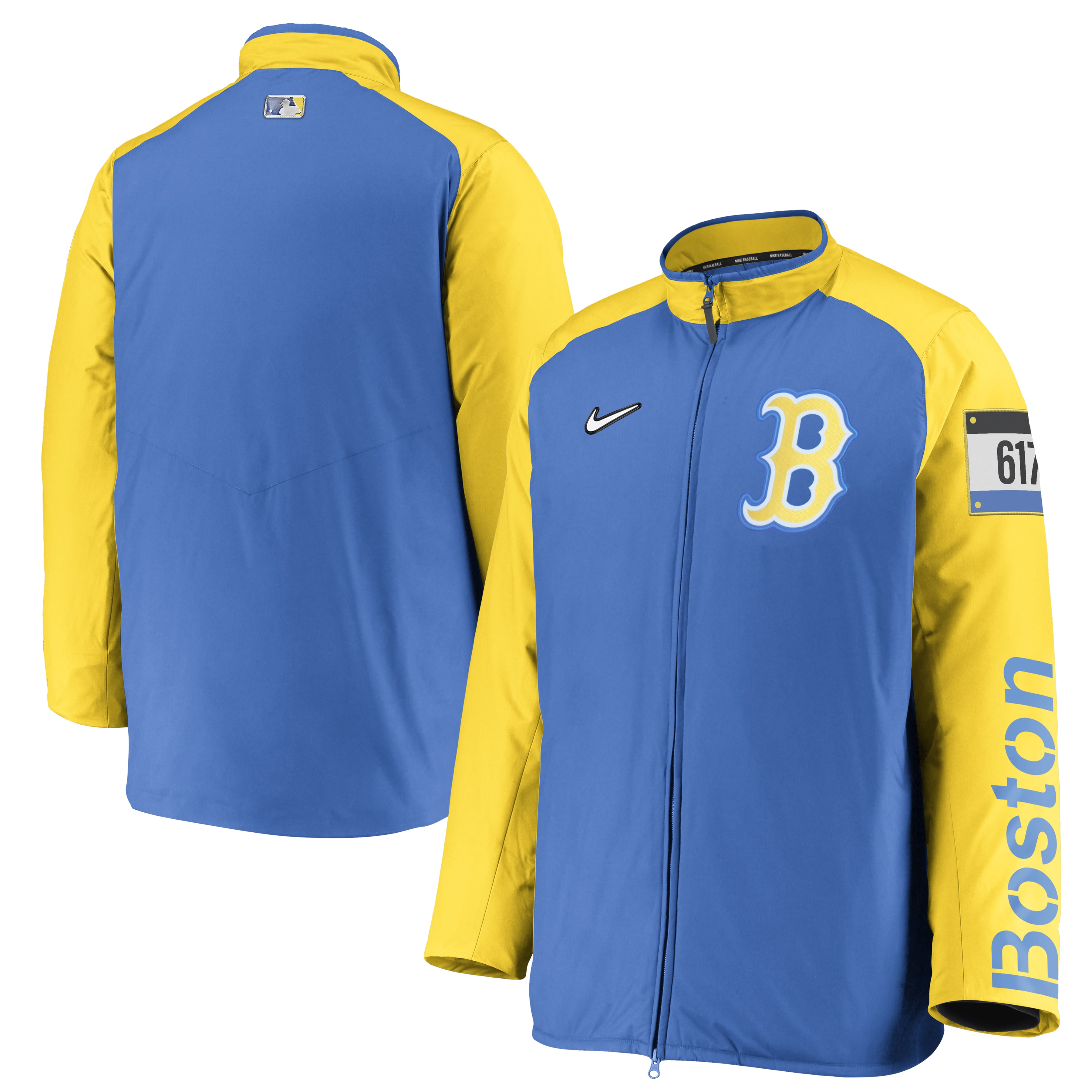 Men's Nike Light Blue Boston Red Sox City Connect Baseball Dugout Full-Zip Jacket