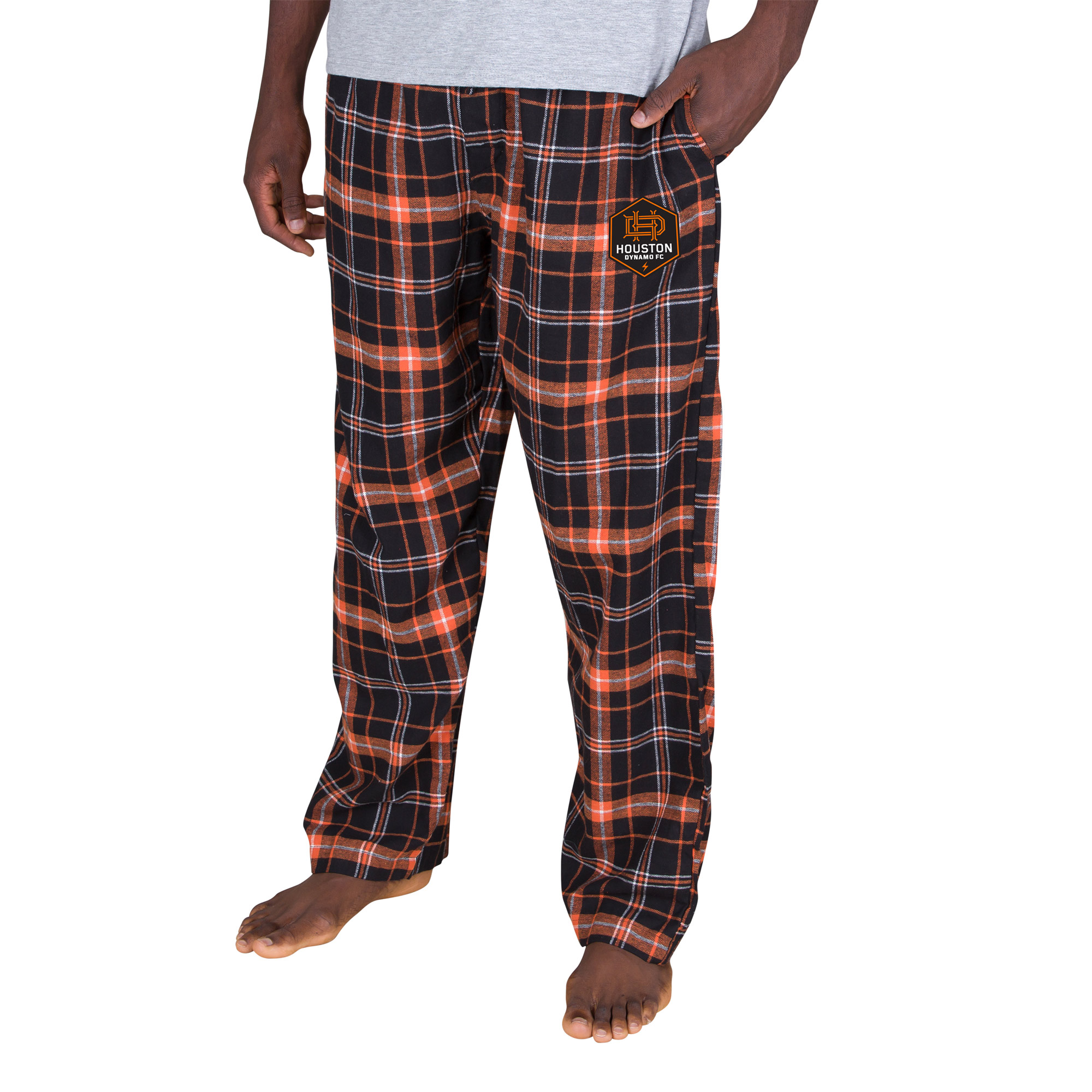 Men's Concepts Sport Black/Orange Houston Dynamo Ultimate Flannel Sleep Pants