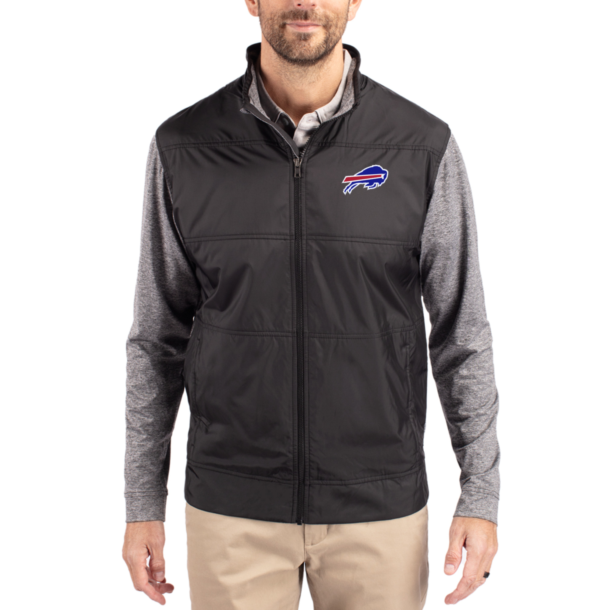 Men's Cutter & Buck Black Buffalo Bills Stealth Full-Zip Jacket