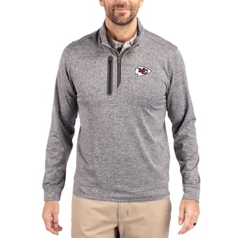 Men's Cutter & Buck Gray Kansas City Chiefs Stealth Quarter-Zip Jacket