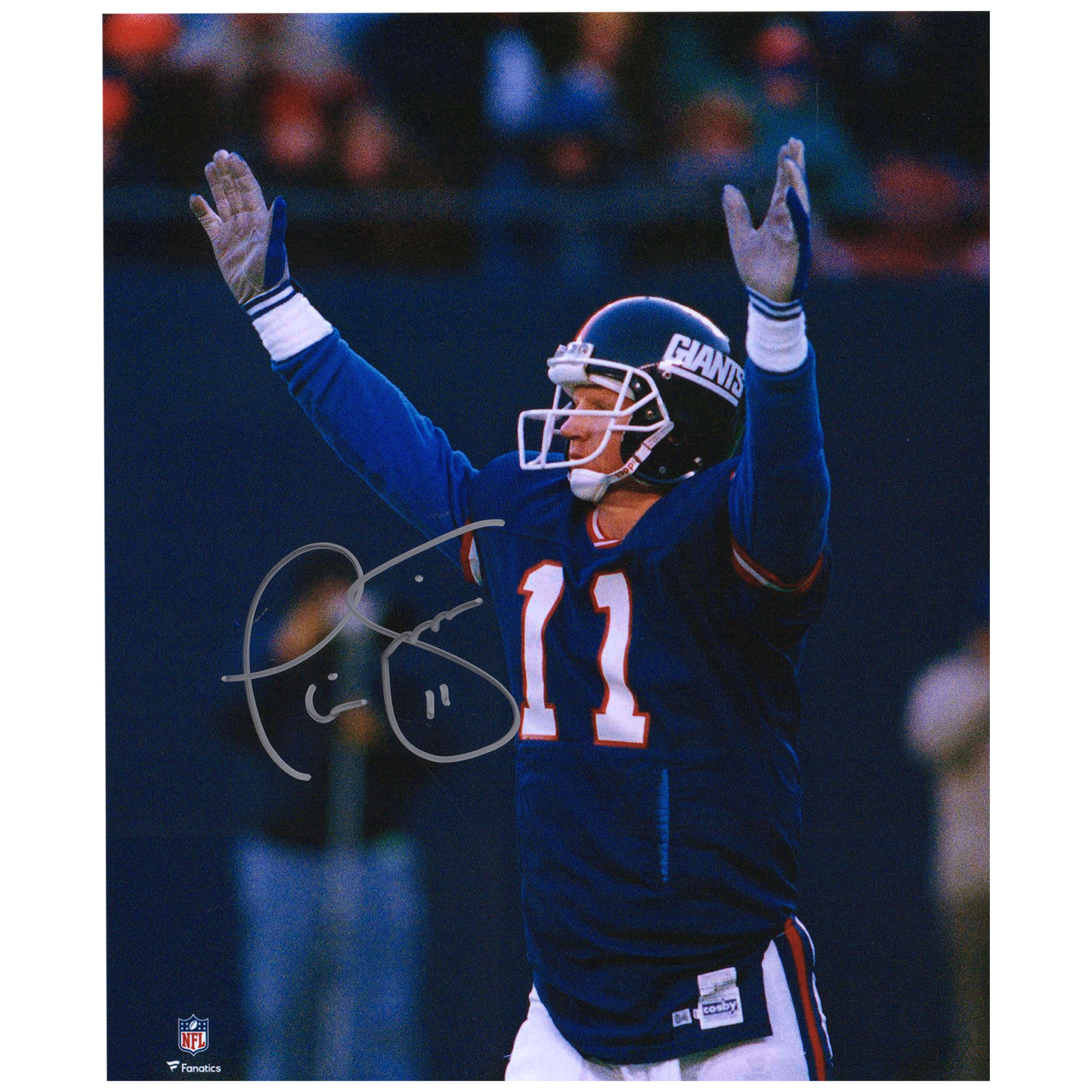 Phil Simms New York Giants Autographed 8" x 10" Arms Up Celebrating Photograph